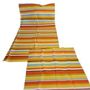 Fabric Cotton Stripes Lot 100% Cotton Soil Repellant Sewing Pieces Measure Up